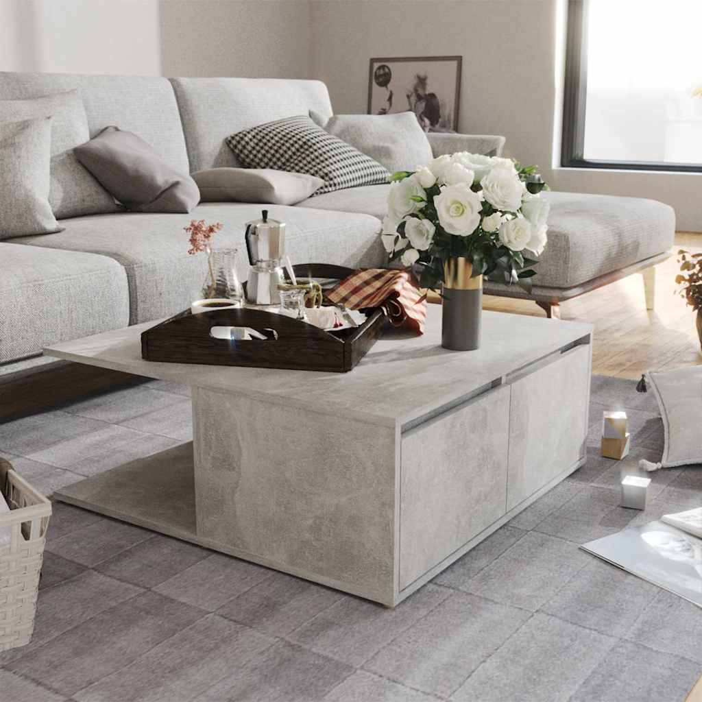 Couchtisch Betongrau 80x80x31 cm Holzwerkstoff