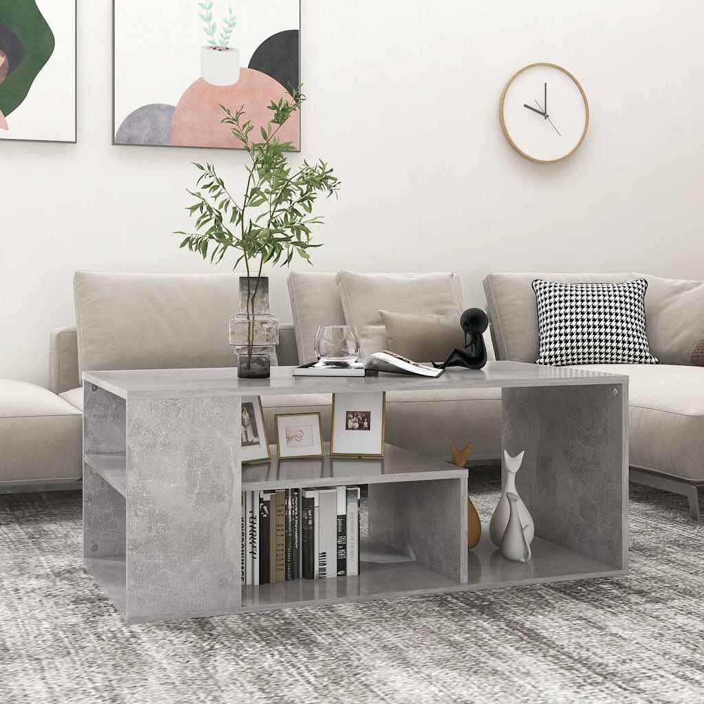 Couchtisch Betongrau 100x50x40 cm Holzwerkstoff