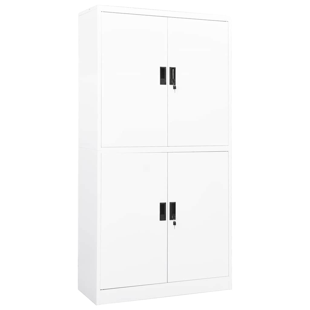 Büroschrank Weiß 90x40x180 cm Stahl