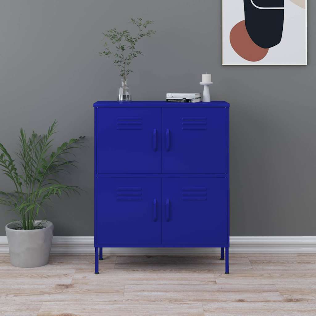 Lagerschrank Marineblau 80x35x101,5 cm Stahl