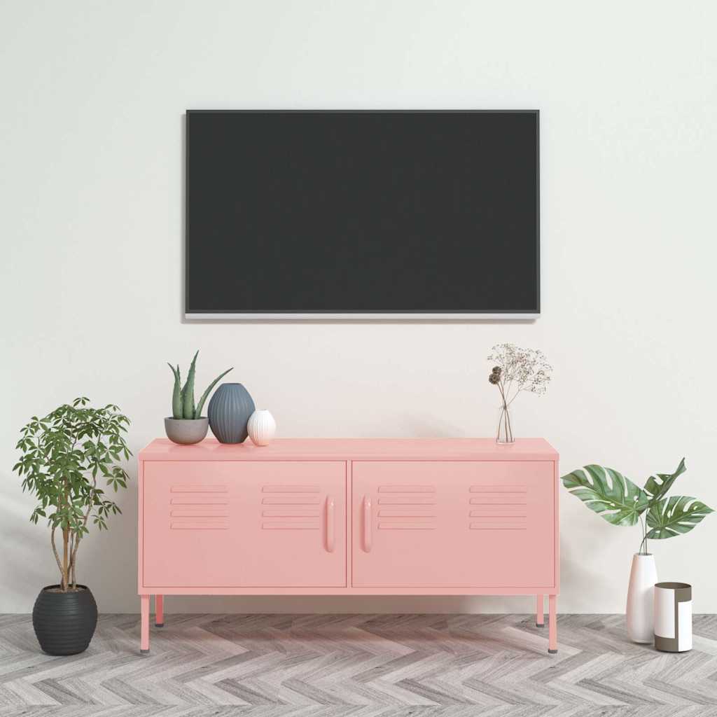 TV-Schrank Rosa 105x35x50 cm Stahl
