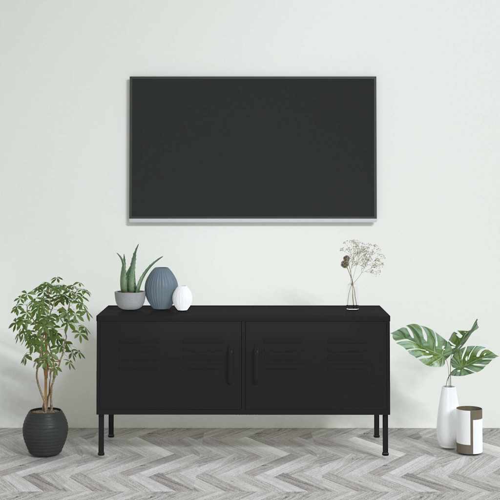 TV-Schrank Schwarz 105x35x50 cm Stahl