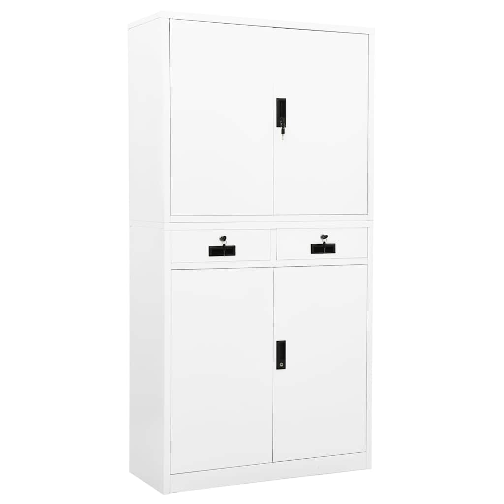 Büroschrank Weiß 90x40x180 cm Stahl