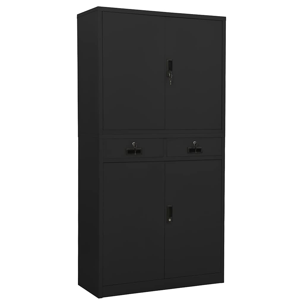 Büroschrank Anthrazit 90x40x180 cm Stahl
