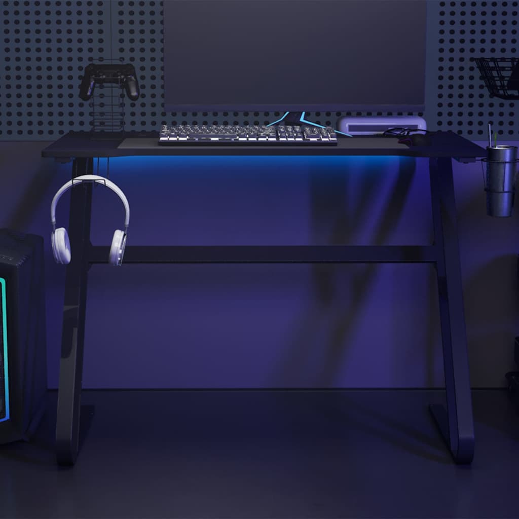 Gaming-Schreibtisch mit ZZ-Gestell Schwarz 110x60x75 cm