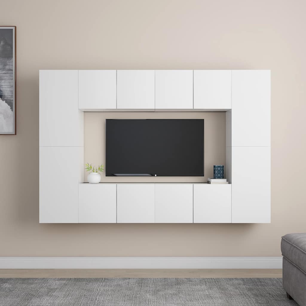 8-tlg. TV-Schrank-Set Weiß Holzwerkstoff