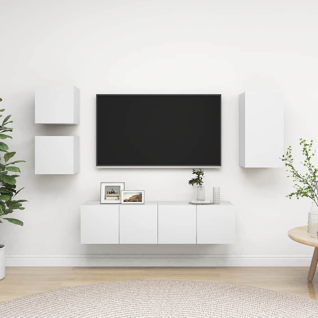 5-tlg. TV-Schrank-Set Weiß Holzwerkstoff