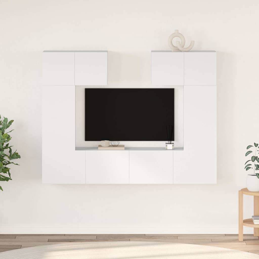 6-tlg. TV-Schrank-Set Weiß Holzwerkstoff