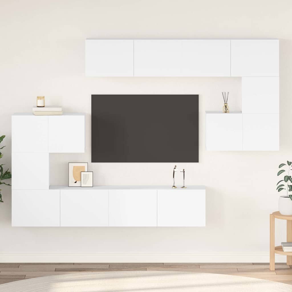 8-tlg. TV-Schrank-Set Weiß Holzwerkstoff