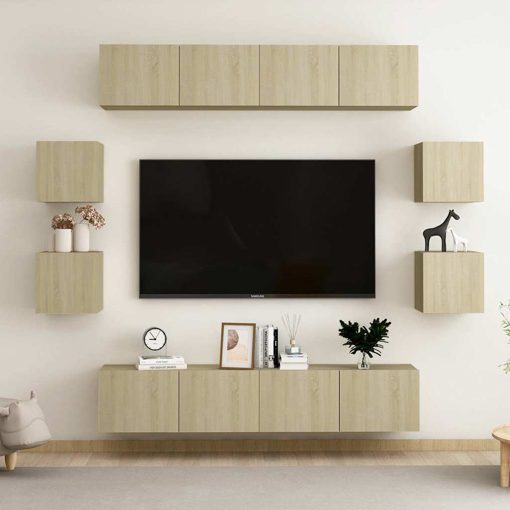 8-tlg. TV-Schrank-Set Sonoma-Eiche Holzwerkstoff