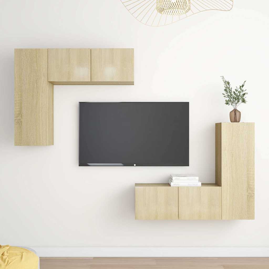 4-tlg. TV-Schrank-Set Sonoma-Eiche Holzwerkstoff