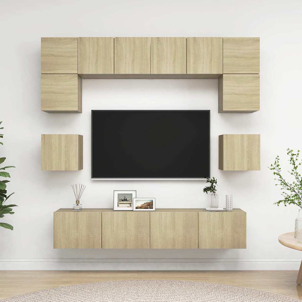 8-tlg. TV-Schrank-Set Sonoma-Eiche Holzwerkstoff