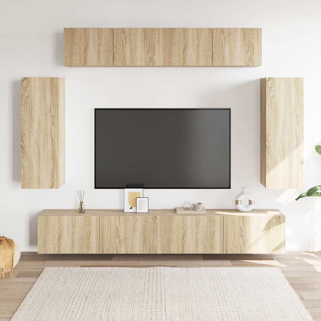 6-tlg. TV-Schrank-Set Sonoma-Eiche Holzwerkstoff