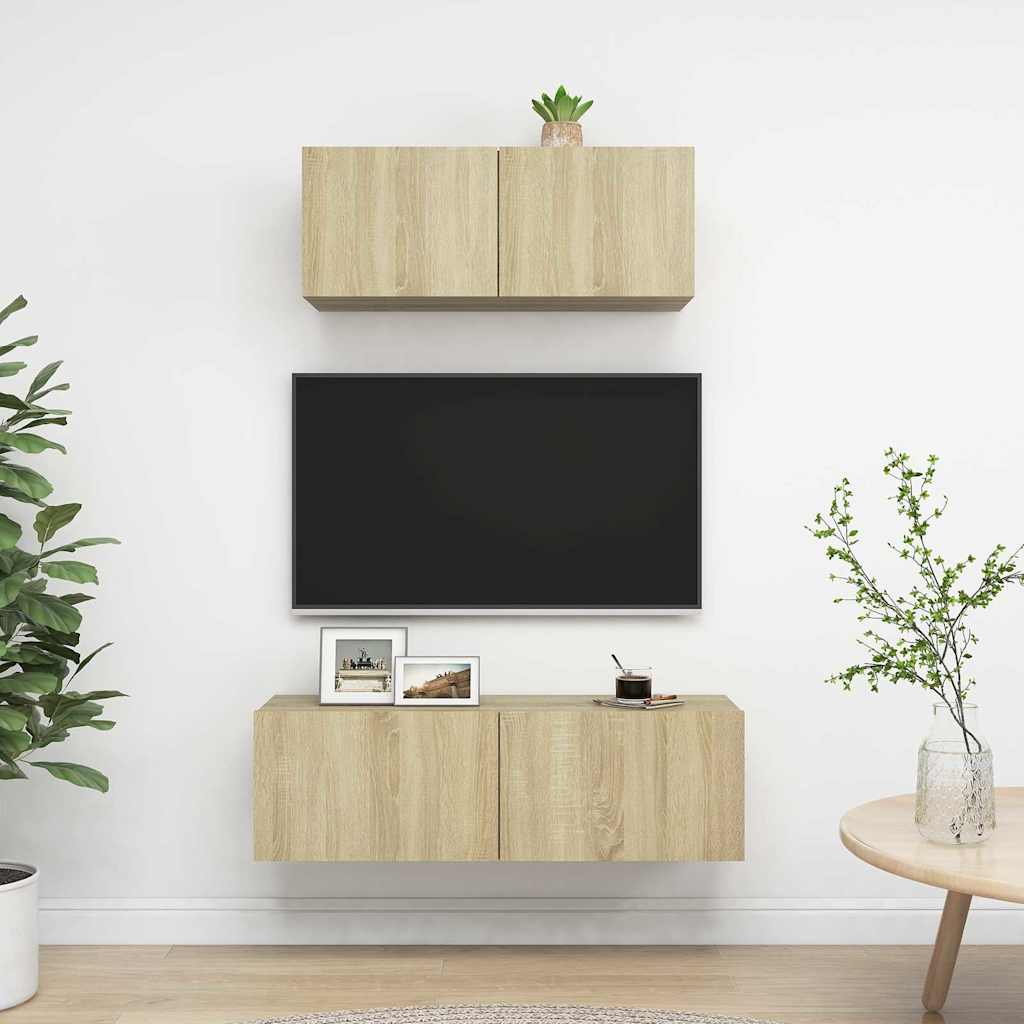 2-tlg. TV-Schrank-Set Sonoma-Eiche Holzwerkstoff