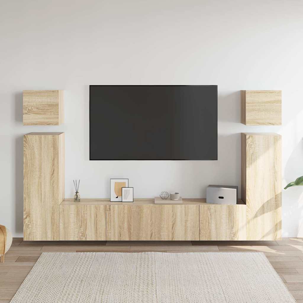 8-tlg. TV-Schrank-Set Sonoma-Eiche Holzwerkstoff