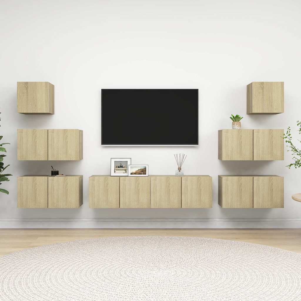 8-tlg. TV-Schrank-Set Sonoma-Eiche Holzwerkstoff