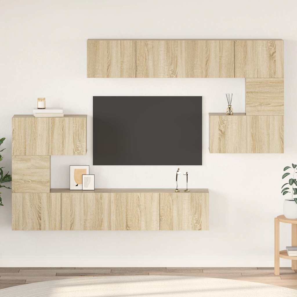 8-tlg. TV-Schrank-Set Sonoma-Eiche Holzwerkstoff