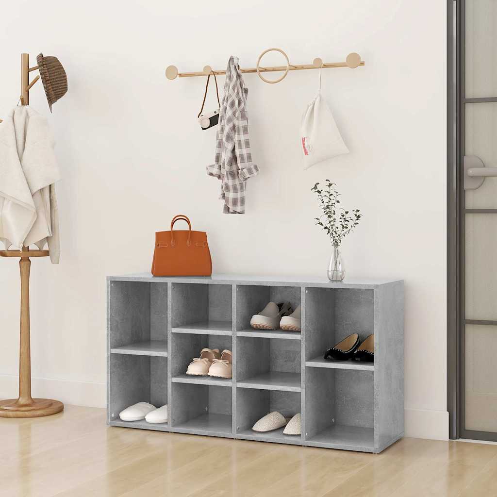 Schuhbank Betongrau 103x30x55 cm Holzwerkstoff