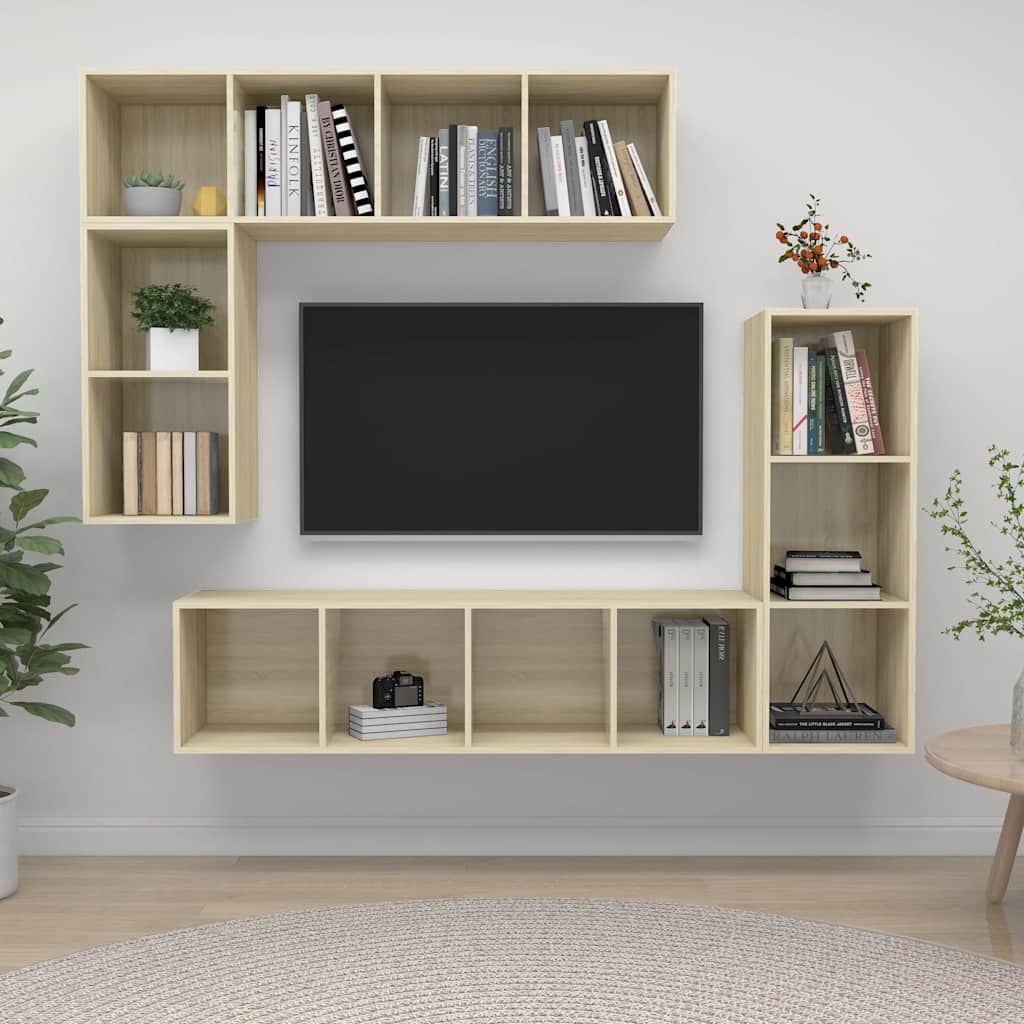 4-tlg. TV-Schrank-Set Sonoma-Eiche Holzwerkstoff
