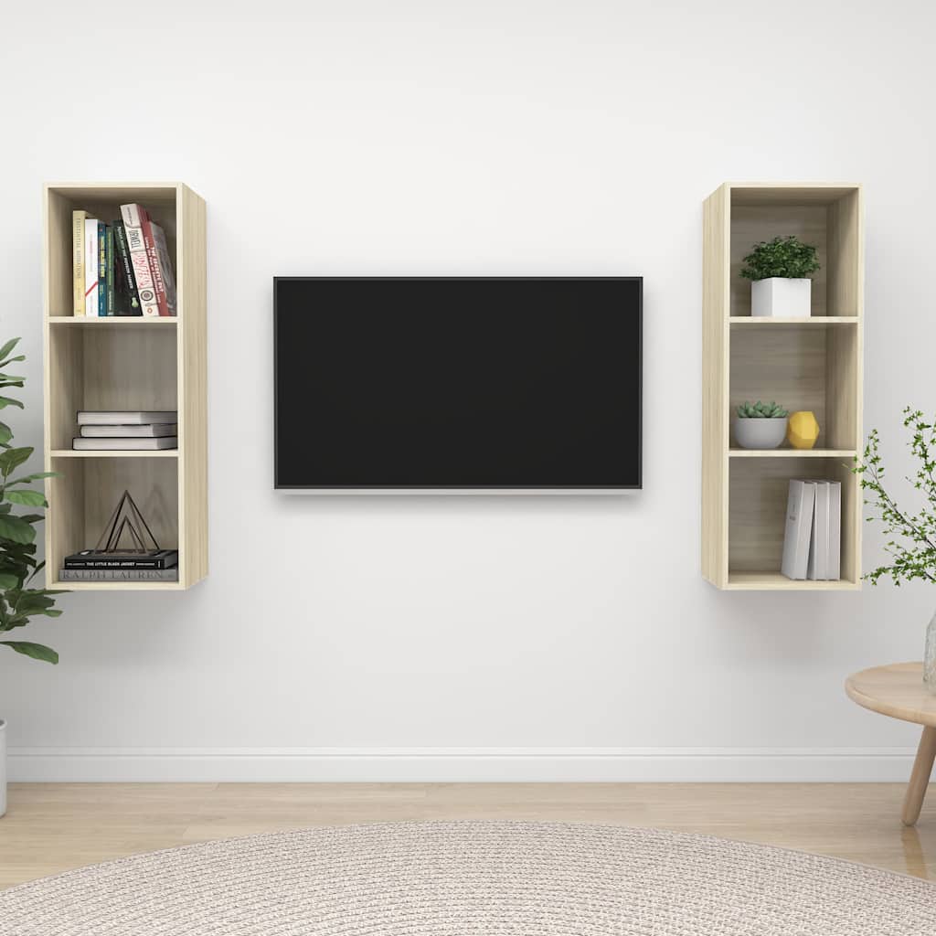 TV-Wandschränke 2 Stk. Sonoma-Eiche Holzwerkstoff
