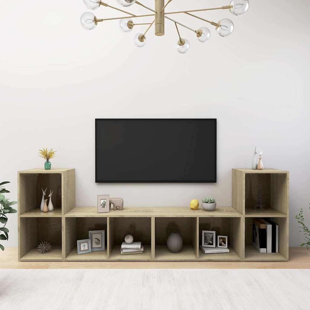 TV-Schränke 4 Stk. Sonoma-Eiche 72x35x36,5 cm Holzwerkstoff