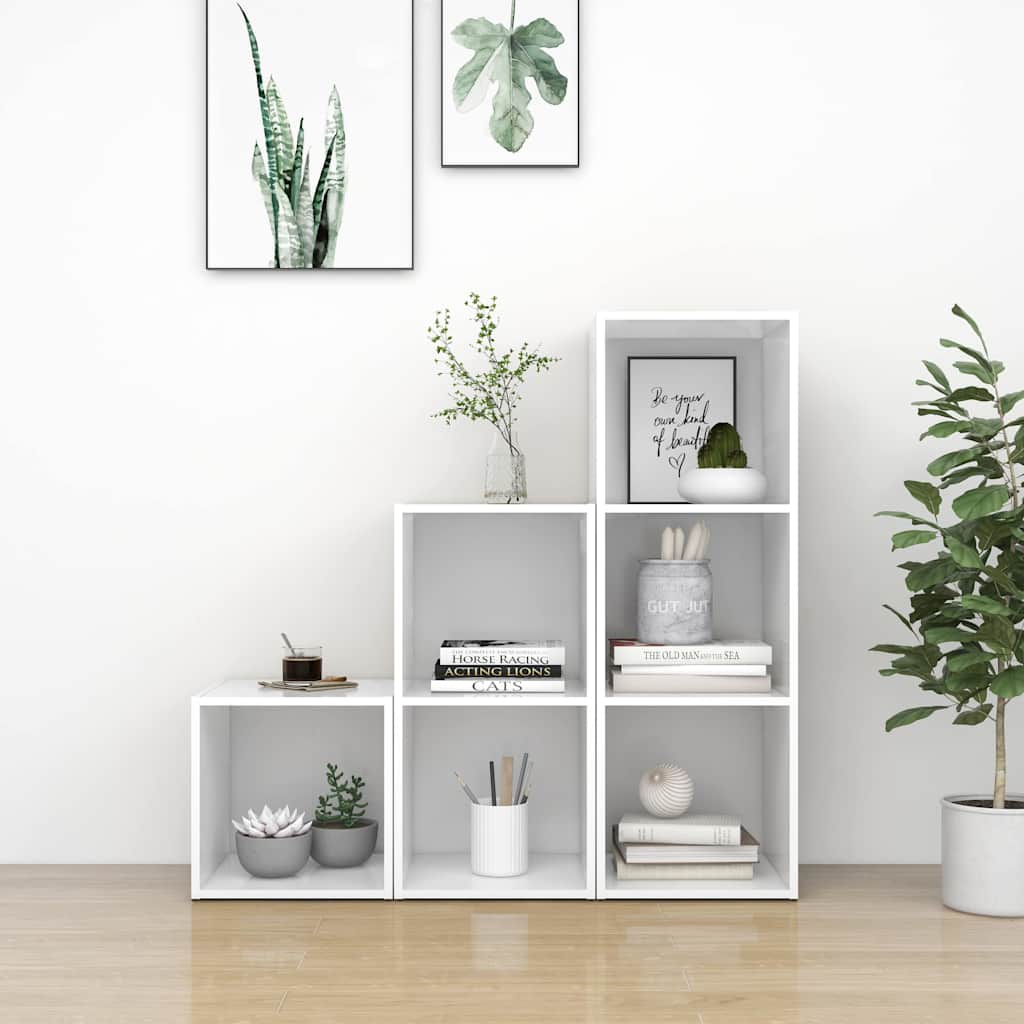 3-tlg. TV-Schrank-Set Weiß Holzwerkstoff