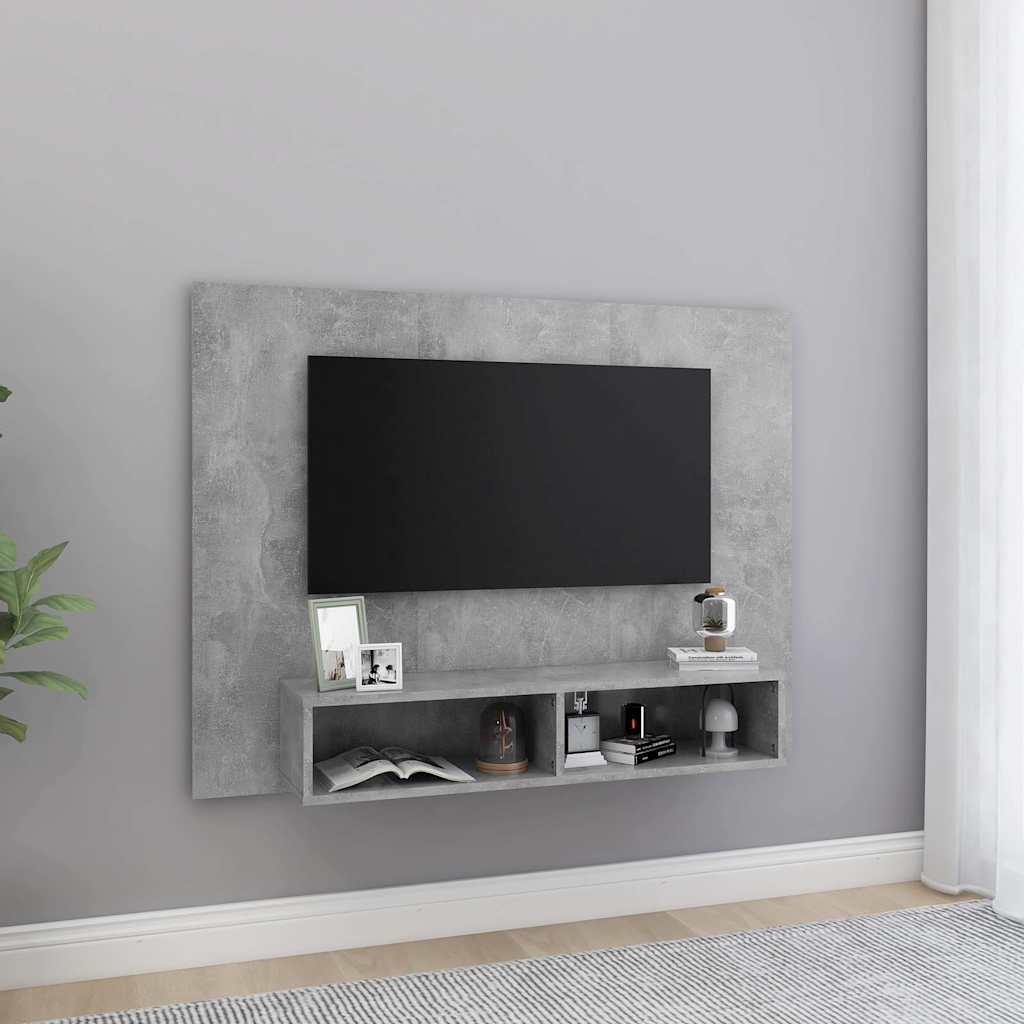 TV-Wandschrank Betongrau 120x23,5x90 cm Holzwerkstoff