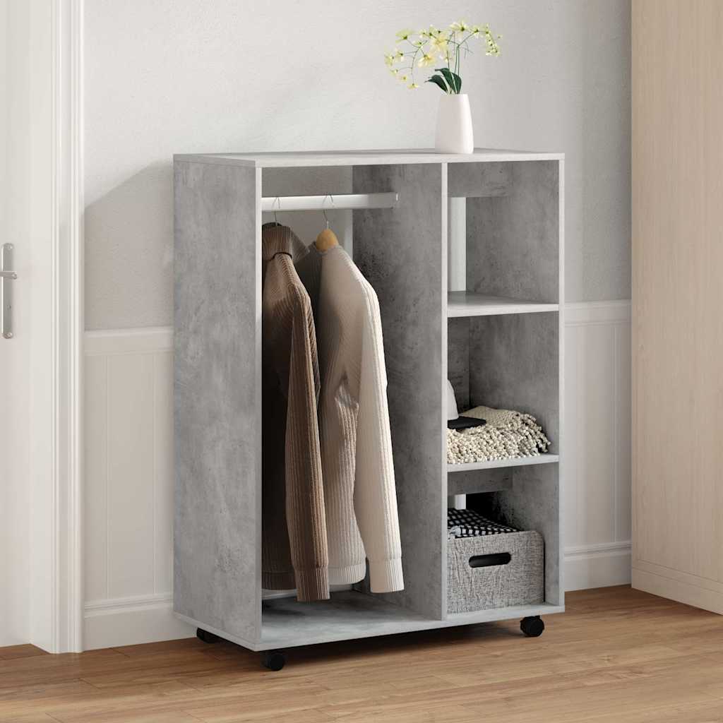 Kleiderschrank Betongrau 80x40x110 cm Holzwerkstoff