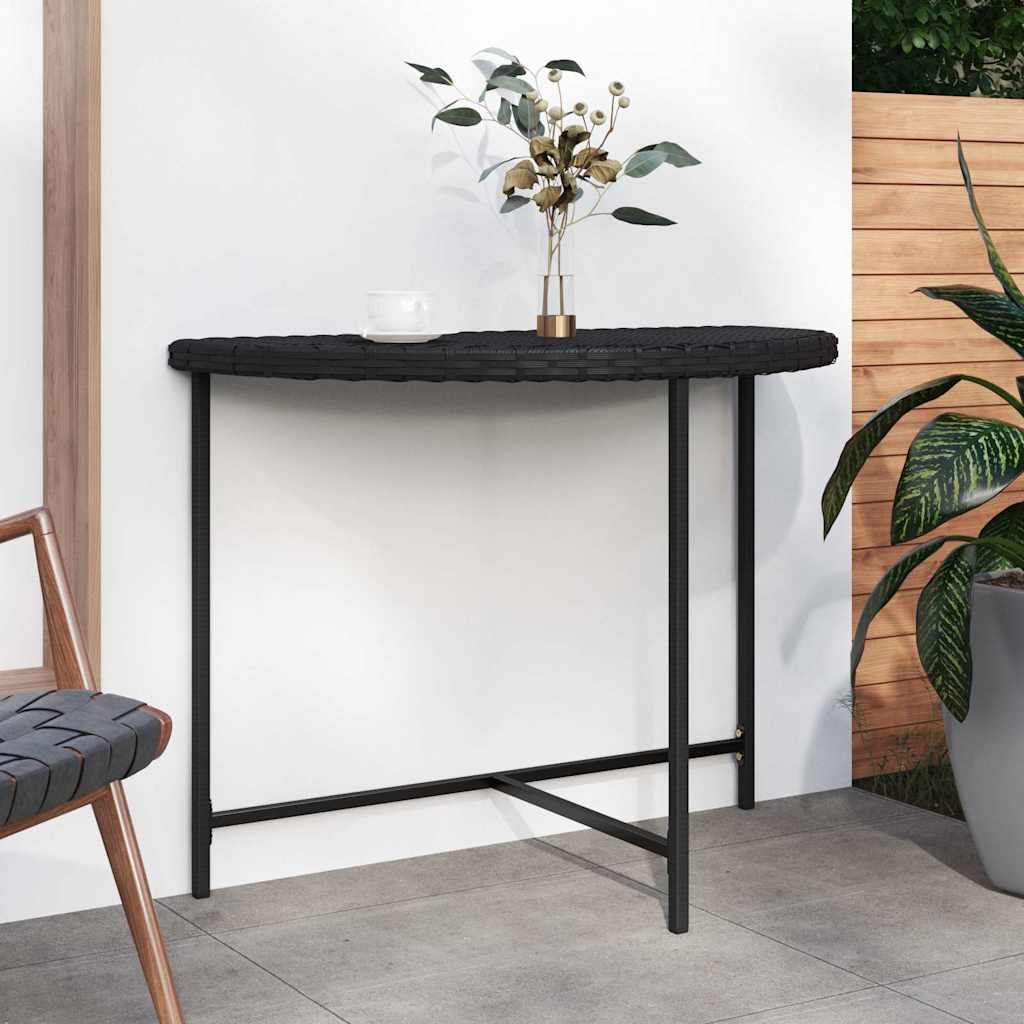 Gartentisch Schwarz 100x50x75 cm Poly Rattan