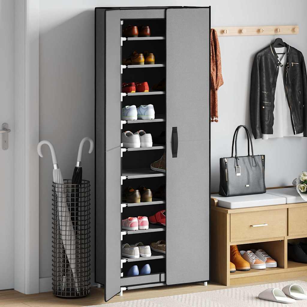 Schuhschrank Grau 60x30x166 cm Stoff