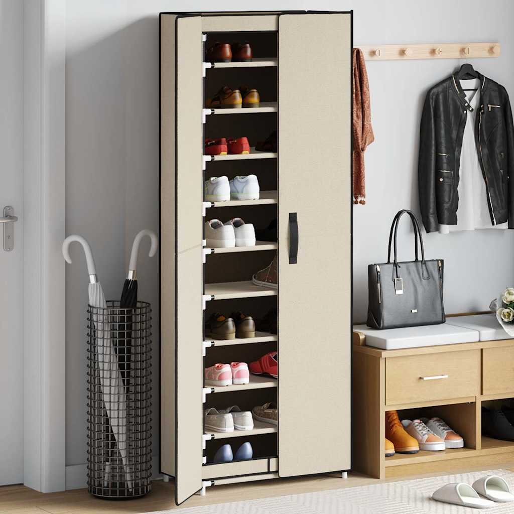 Schuhschrank Creme 60x30x166 cm Stoff