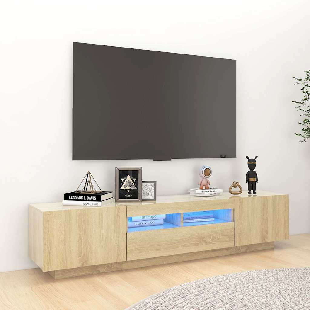 TV-Schrank mit LED-Leuchten Sonoma-Eiche 180x35x40 cm