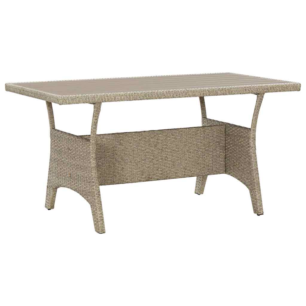 Gartentisch Grau 120x70x66 cm Poly Rattan