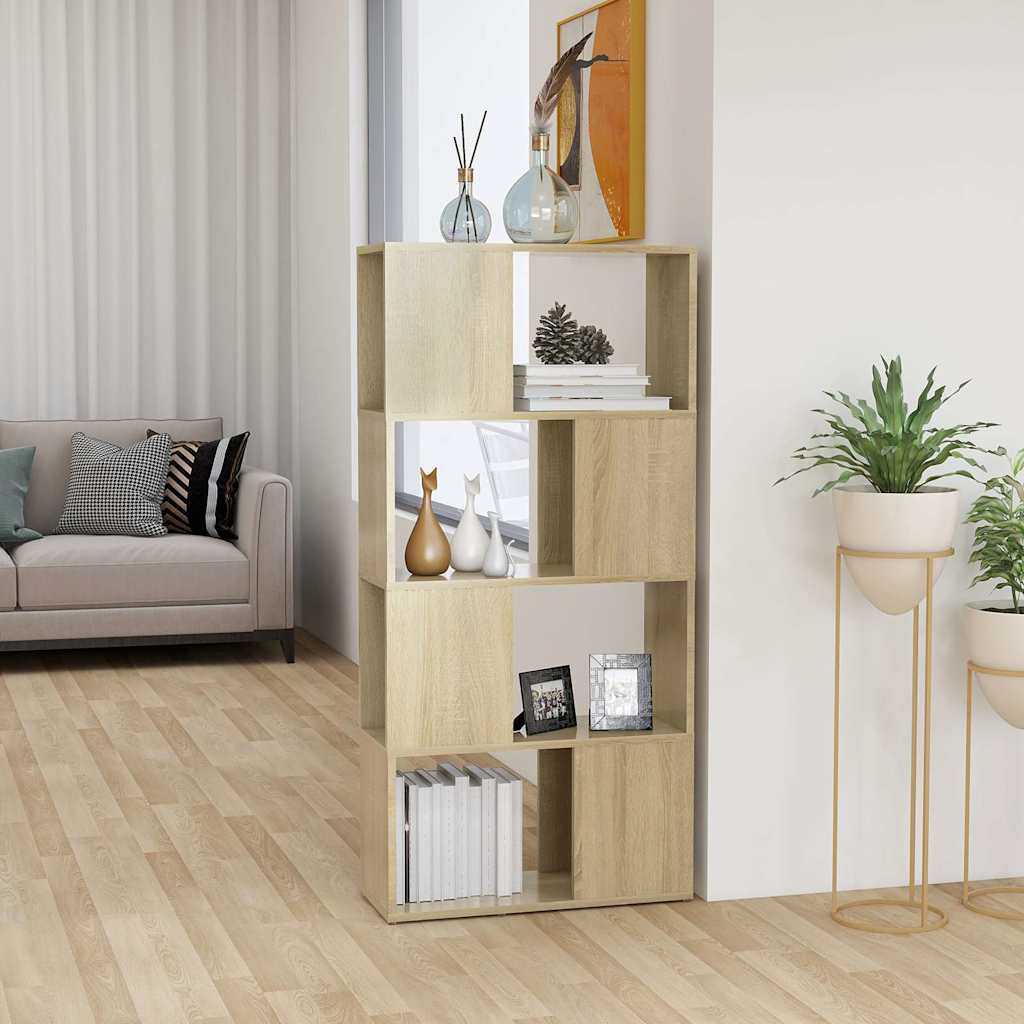 Bücherregal Raumteiler Sonoma-Eiche 60x24x124,5cm Holzwerkstoff