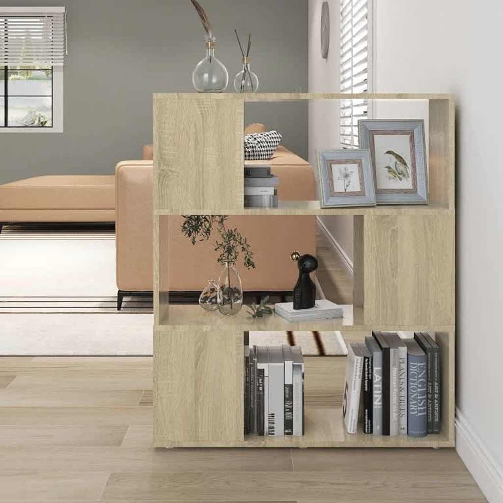 Bücherregal Raumteiler Sonoma-Eiche 80x24x94 cm Holzwerkstoff