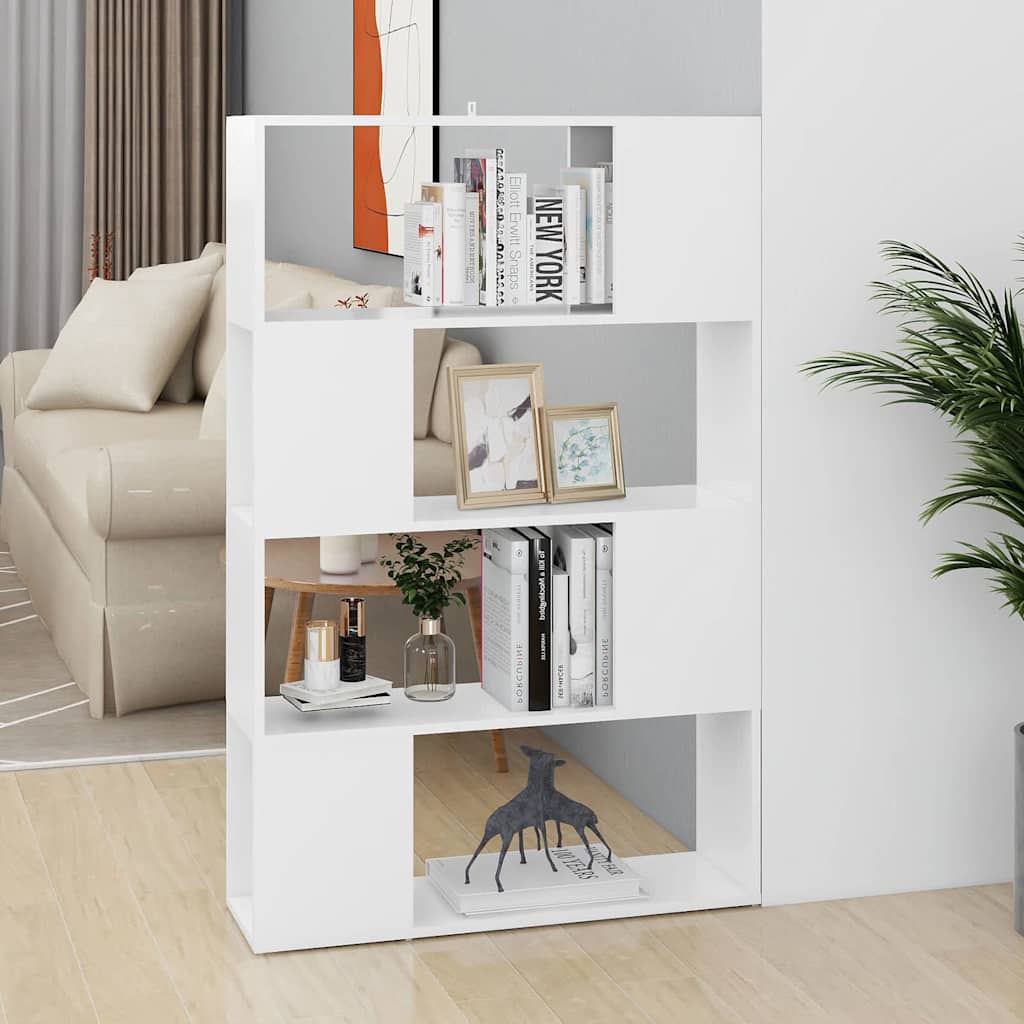 Bücherregal Raumteiler Weiß 80x24x124,5 cm Holzwerkstoff