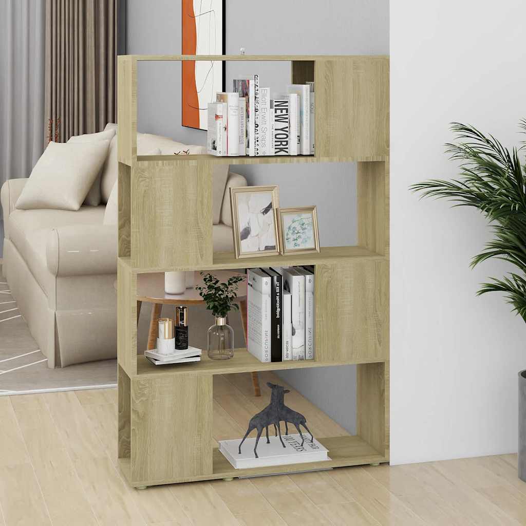 Bücherregal Raumteiler Sonoma-Eiche 80x24x124,5cm Holzwerkstoff