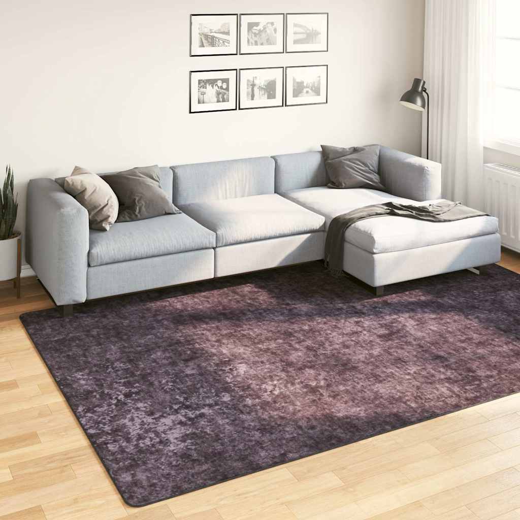 Teppich Waschbar 190x300 cm Anthrazit