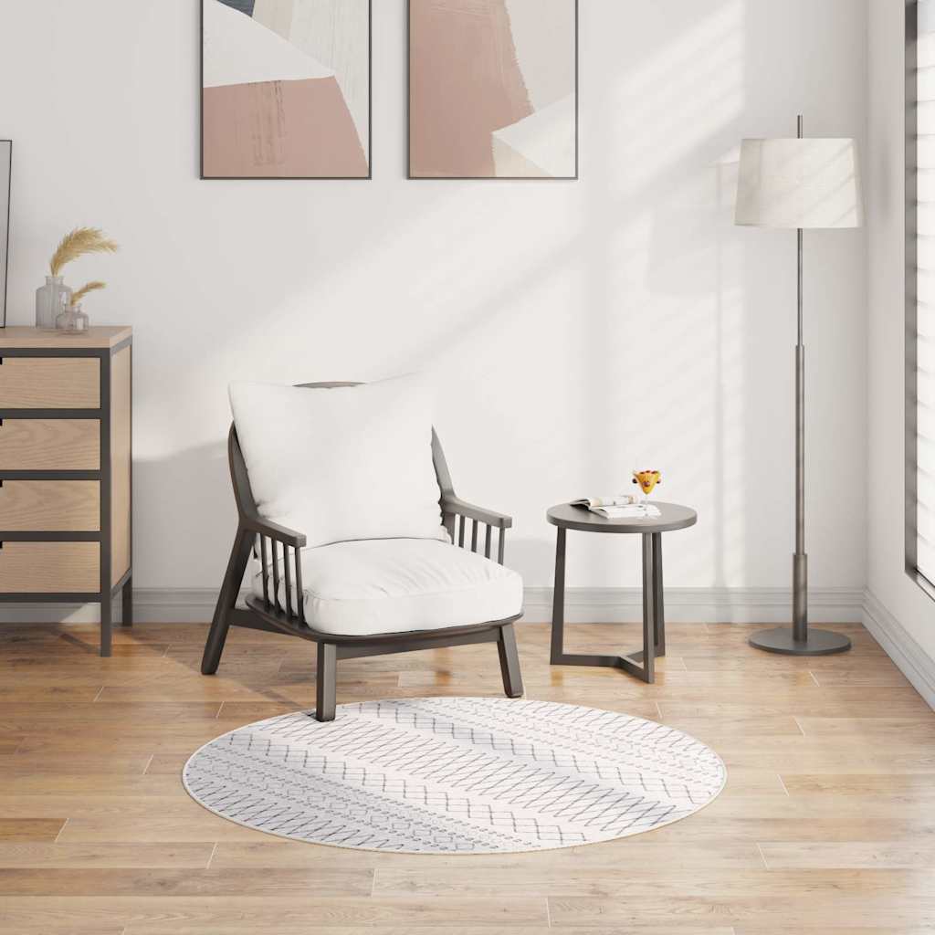 Teppich Waschbar Schwarz und Weiß φ120 cm