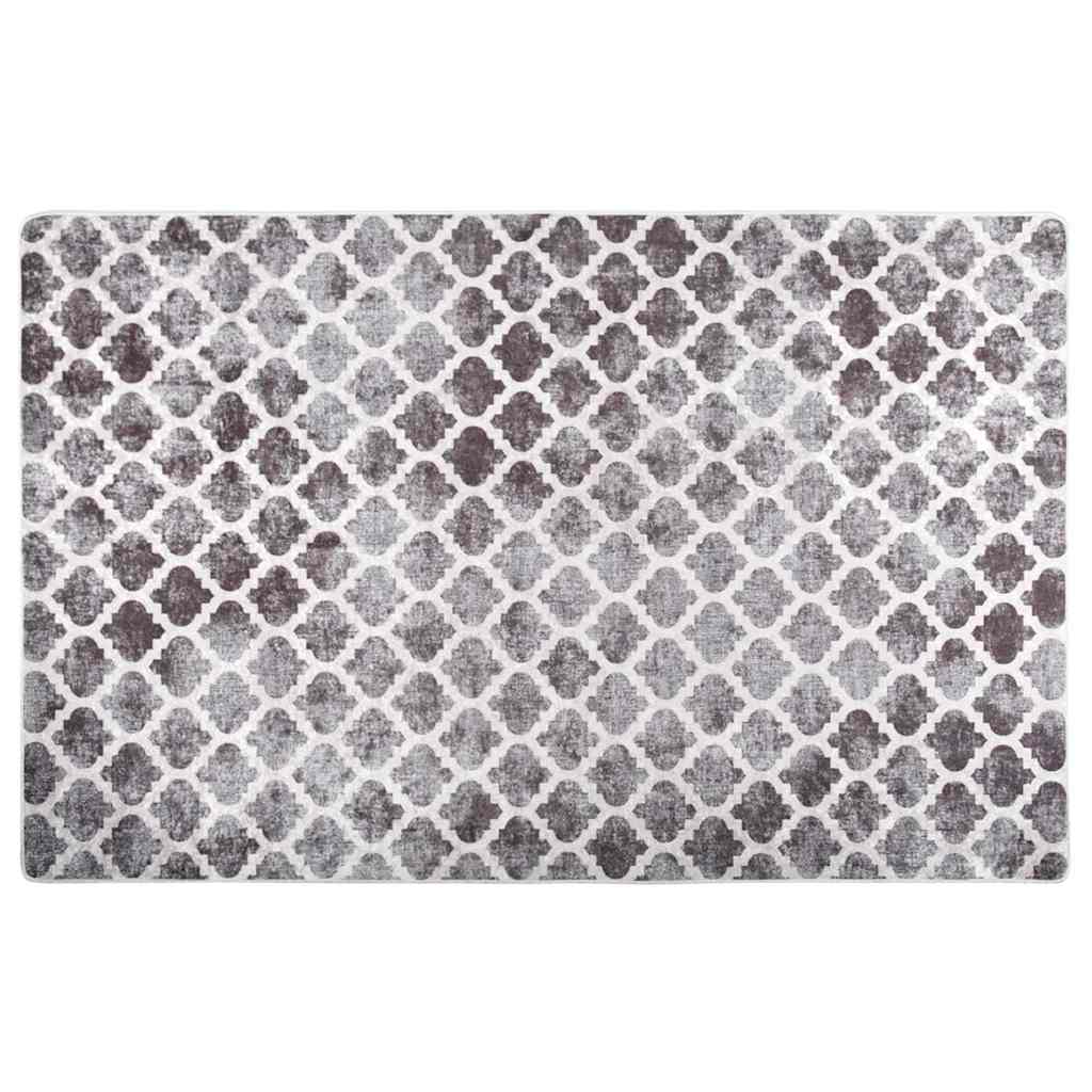 Teppich Waschbar 160x230 cm Grau und Weiß
