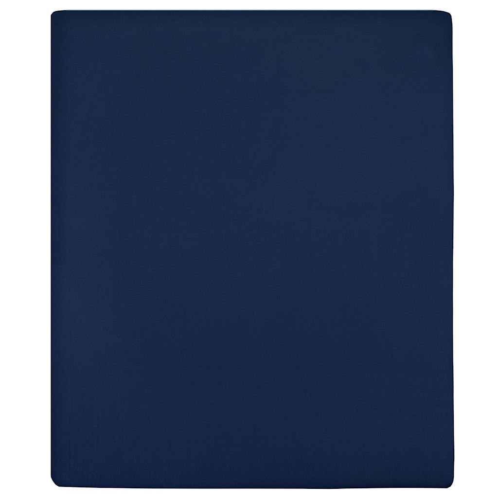 Spannbettlaken 2 Stk. Jersey Marineblau 160x200 cm Baumwolle