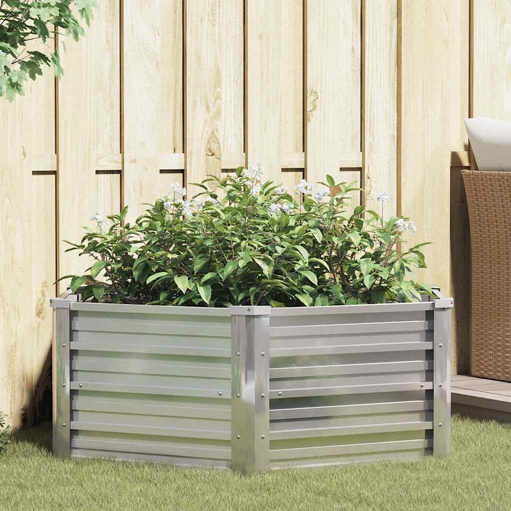 Garten-Hochbeet 129x45 cm Verzinkter Stahl Silber