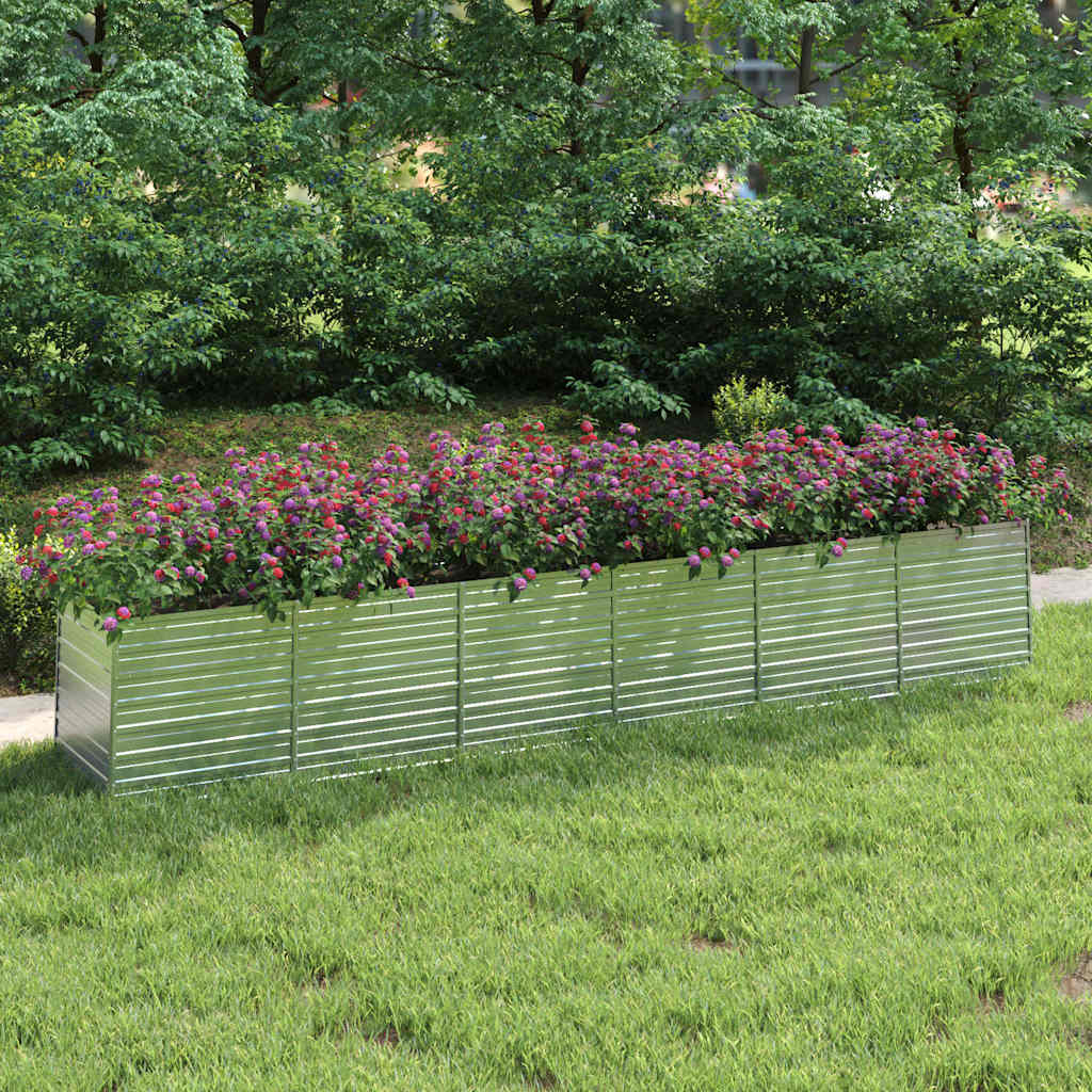 Garten-Hochbeet 480x80x77 cm Verzinkter Stahl Silber