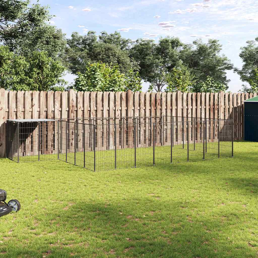 Hundezwinger Schwarz 15,73 m² Stahl