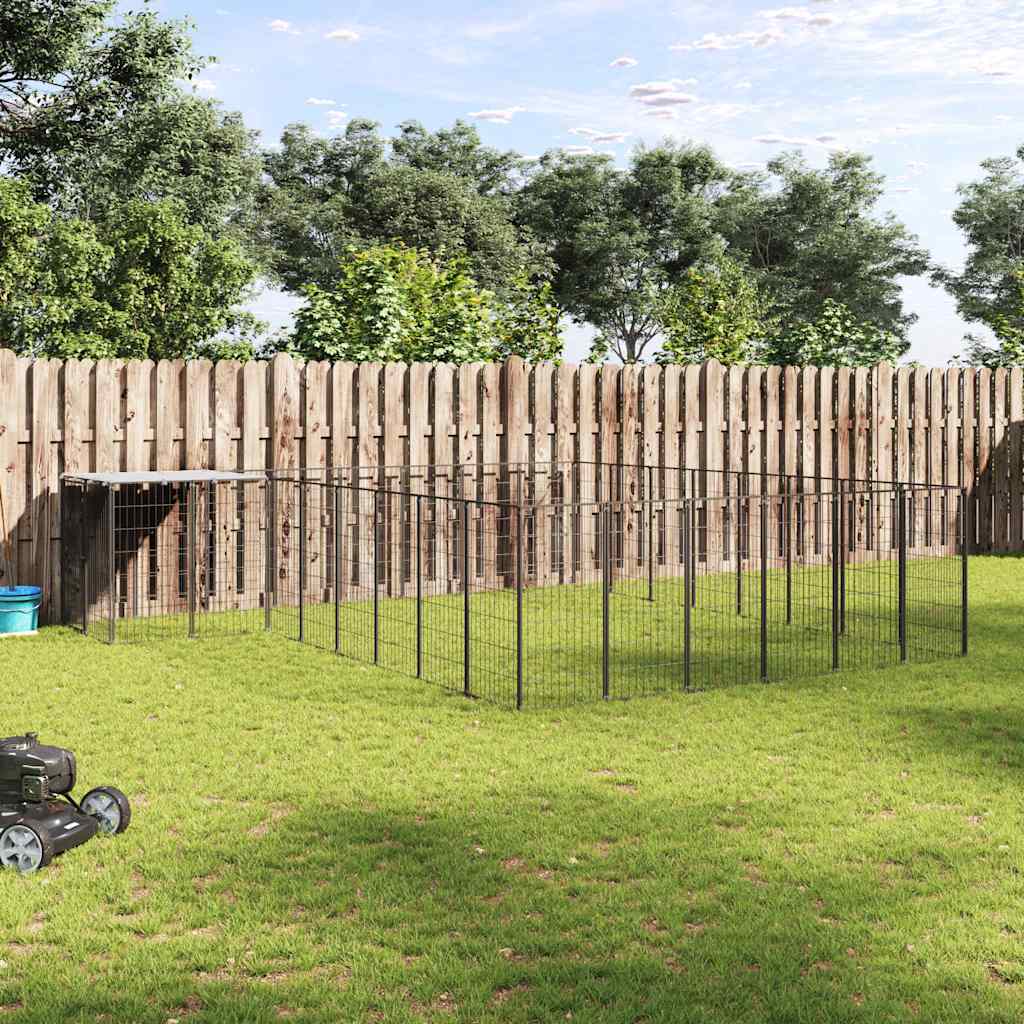 Hundezwinger Schwarz 15,73 m² Stahl