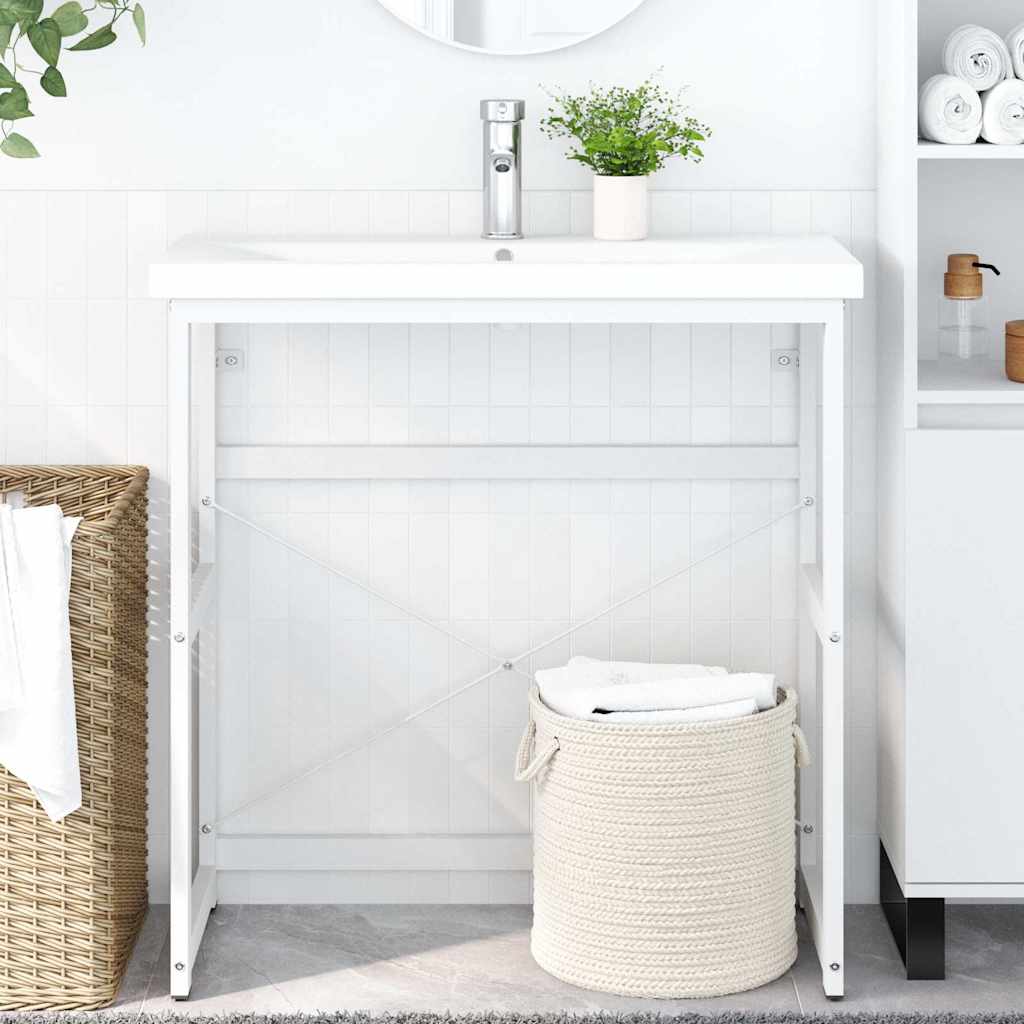 Badezimmer Waschtischgestell Weiß 79x38x83 cm Eisen