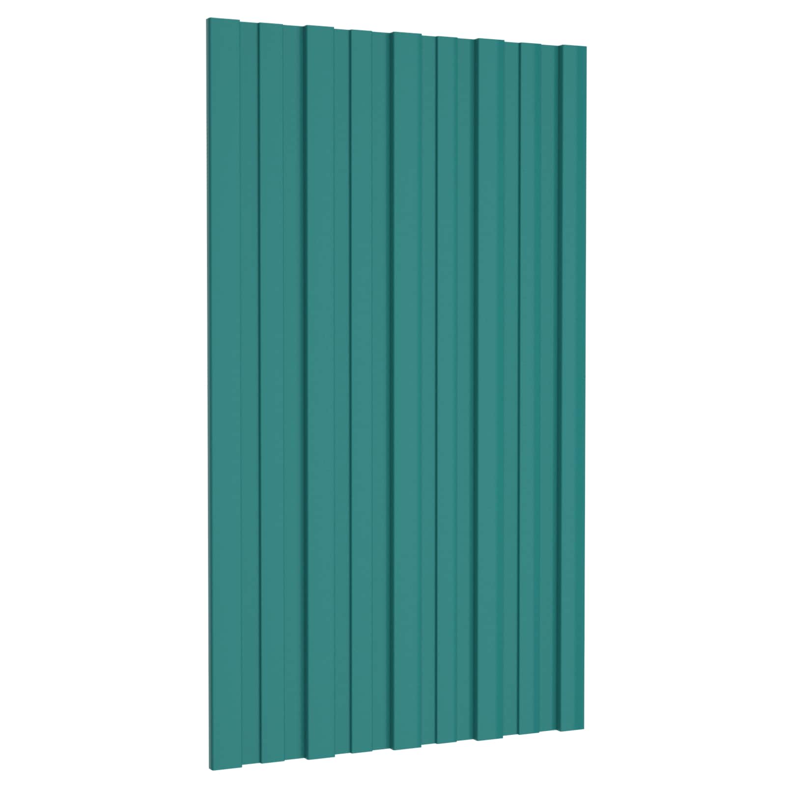 Dachpaneel 12 Stk. Grün 80 x 45 cm Verzinkter Stahl