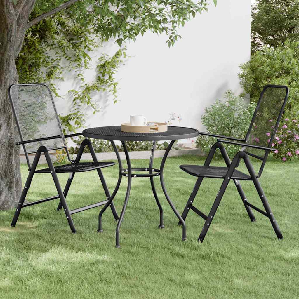 Gartentisch Ø80x72 cm Streckmetall Anthrazit
