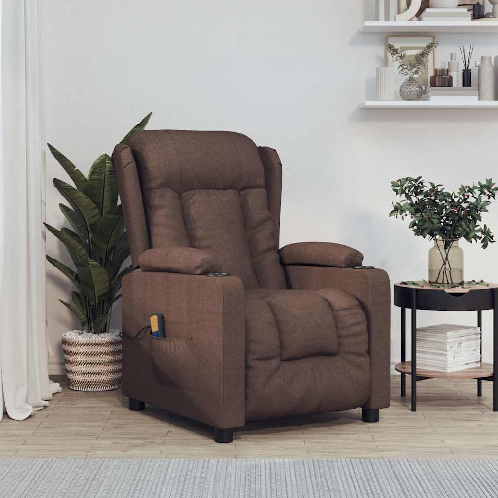 Massagesessel Braun Stoff