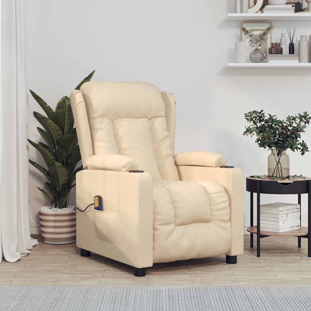 Massagesessel Creme Stoff